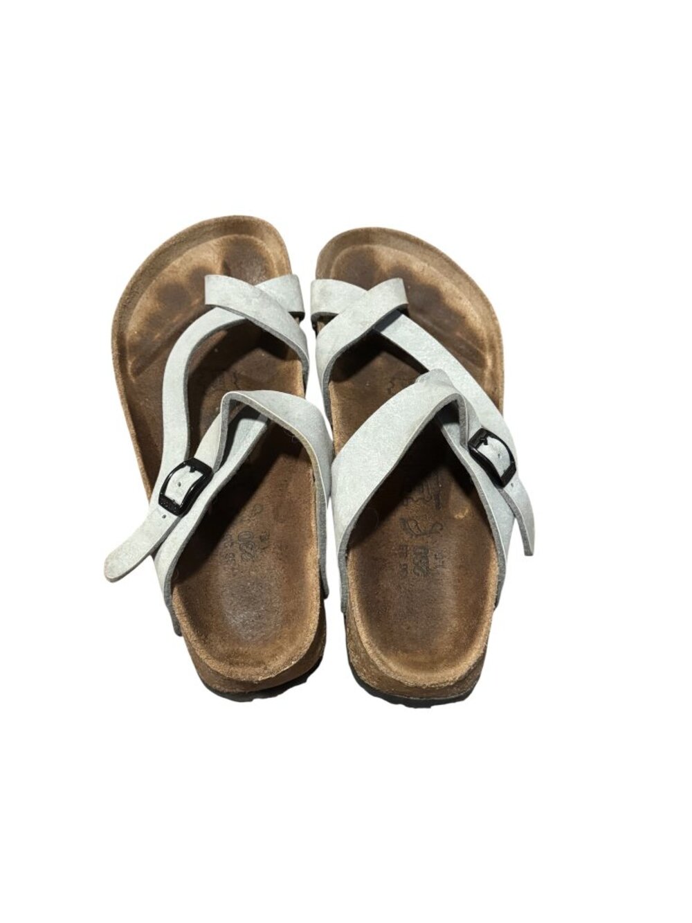 Birkenstock Mayari Sandals – Grey/White | Women’s Size 36 | Strappy Toe Loop